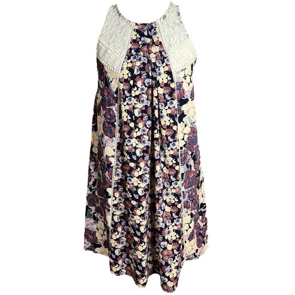 Xhilaration Dresses & Skirts - Floral Lace-Trim Sleeveless A-Line Dress By Xhilaration S